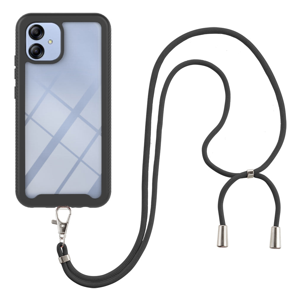 YB PC Series-4 Phone Case for Samsung Galaxy A04e 4G / A03 (164.2 x 75.9 x 9.1mm) PC TPU Hybrid Shockproof Cover with Lanyard YB PC Series-4 Phone Case for Samsung Galaxy A04e 4G / A03 (164.2 x 75.9 x 9.1mm) PC TPU Hybrid Shockproof Cover with Lanyard